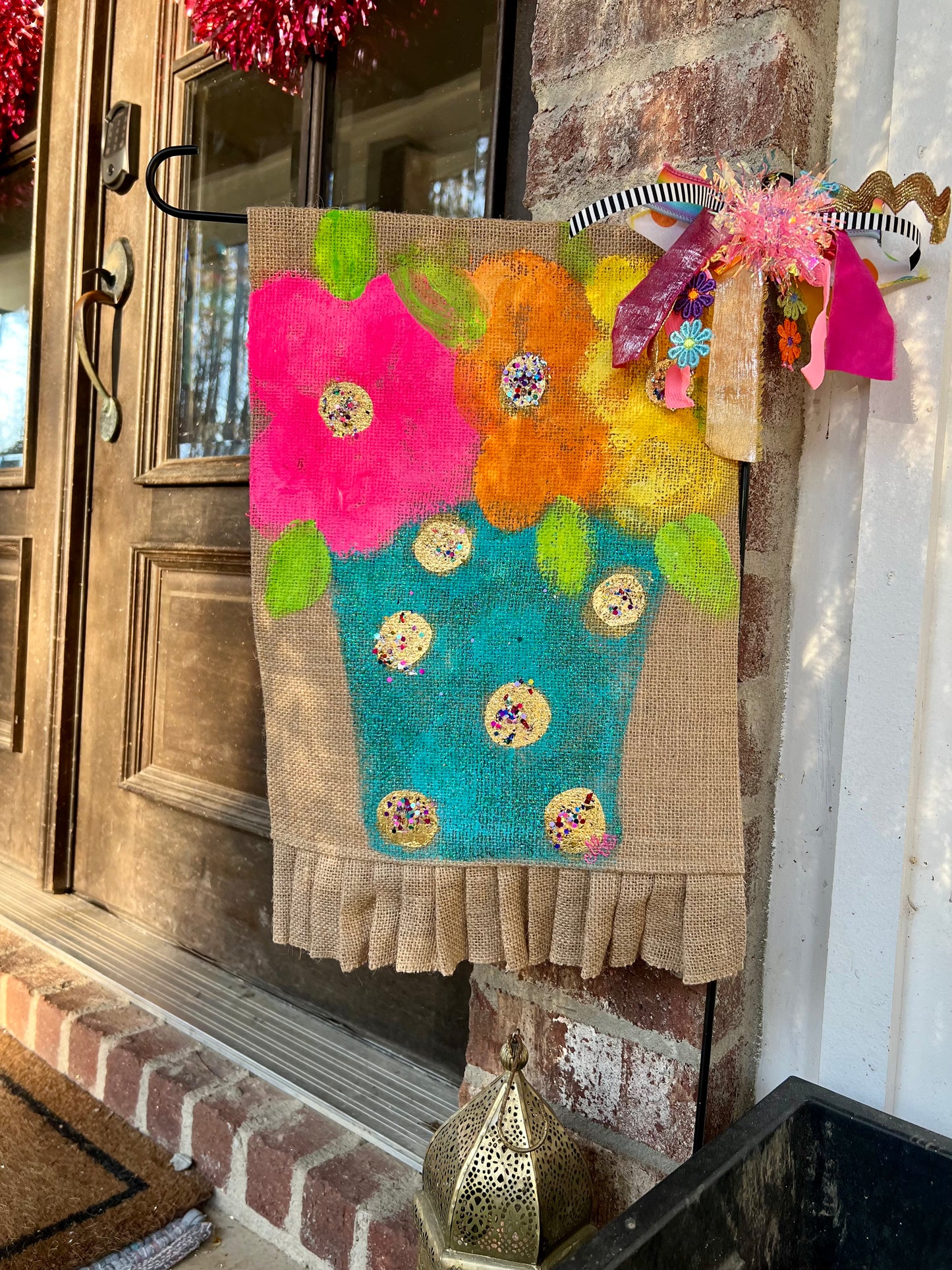 Hand painted Garden flag
