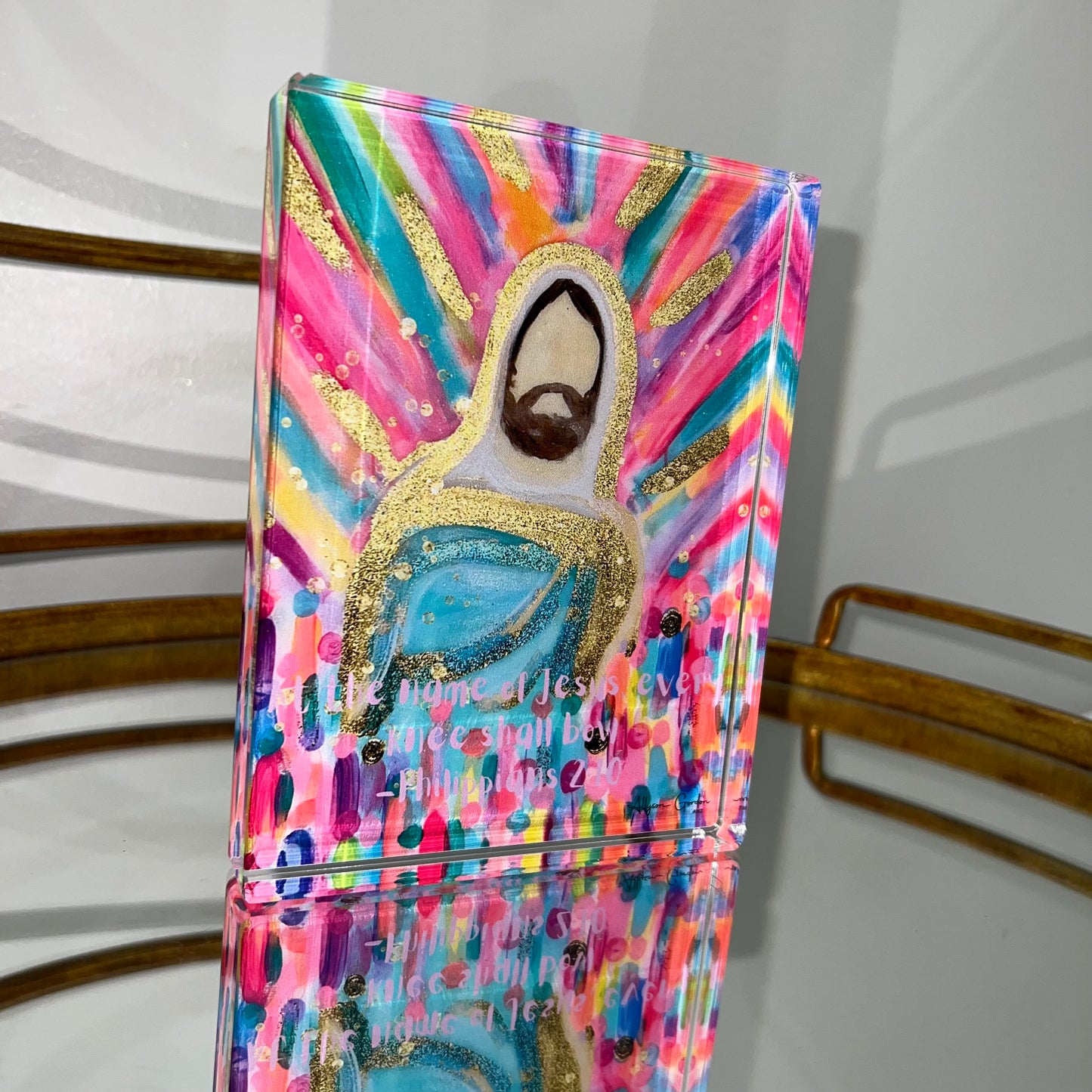 Acrylic block “Every knee shall bow”