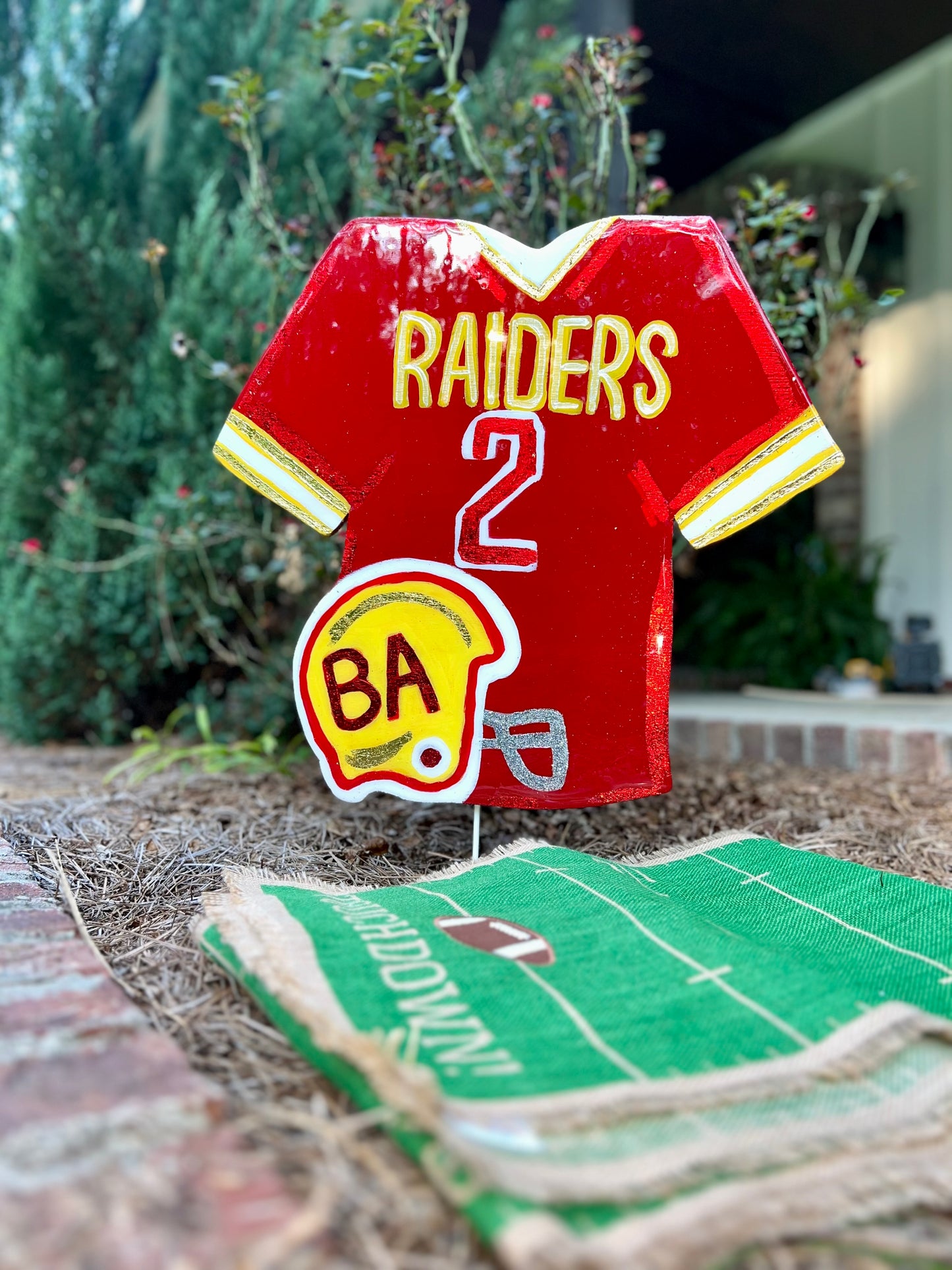 Football yard stake or door hanger