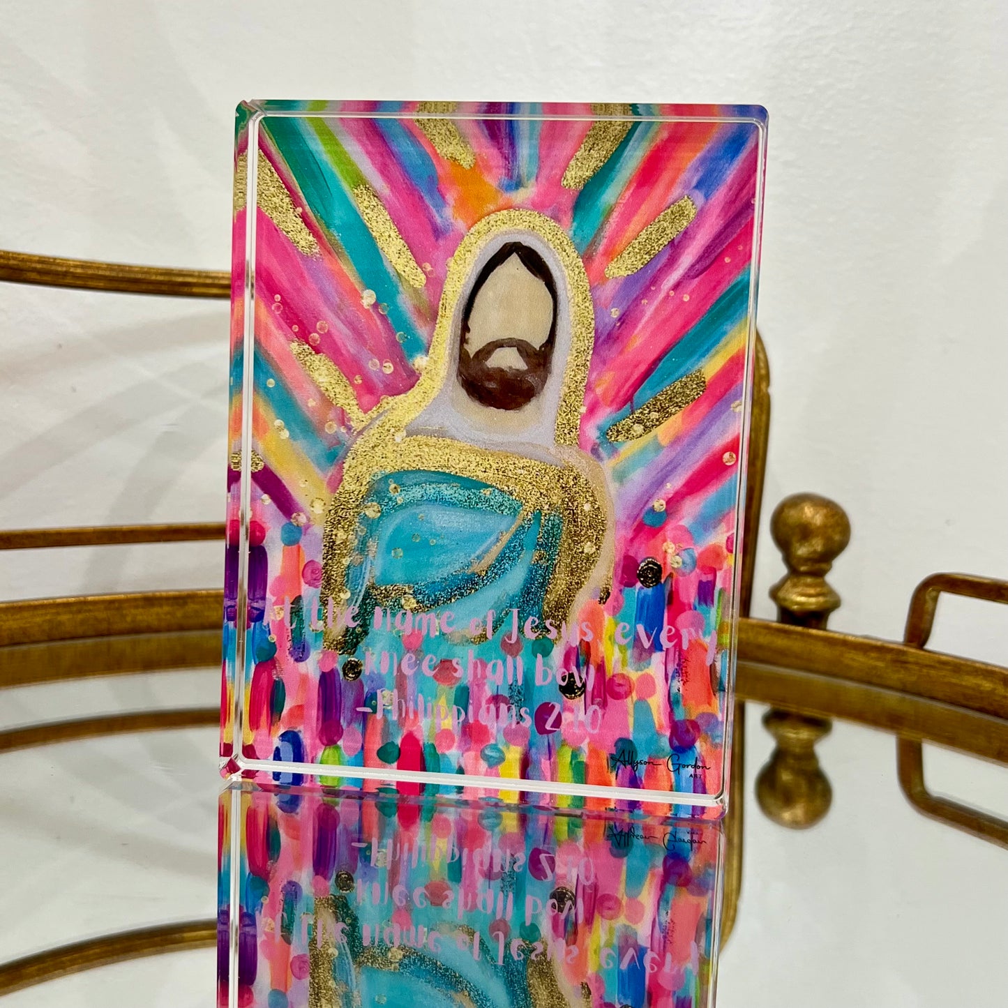 Acrylic block “Every knee shall bow”