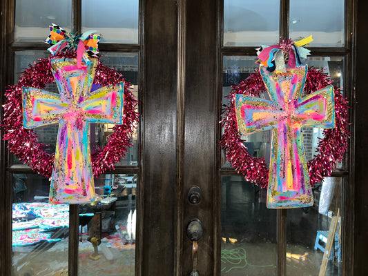 Whimsy Cross door hanger