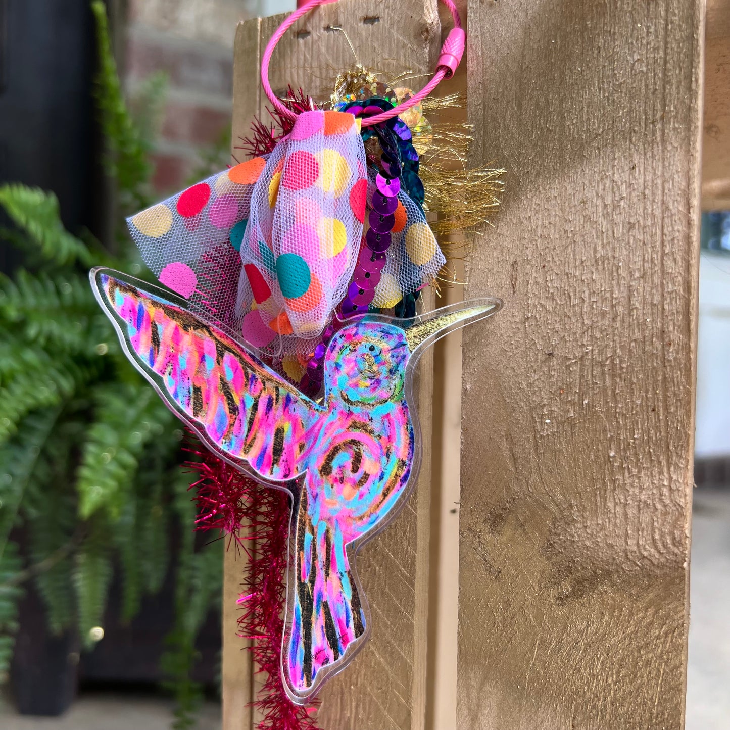 Colorful Hummingbird Acrylic Ornament/keychain