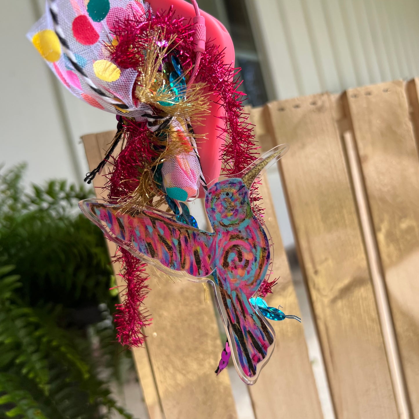 Colorful Hummingbird Acrylic Ornament/keychain