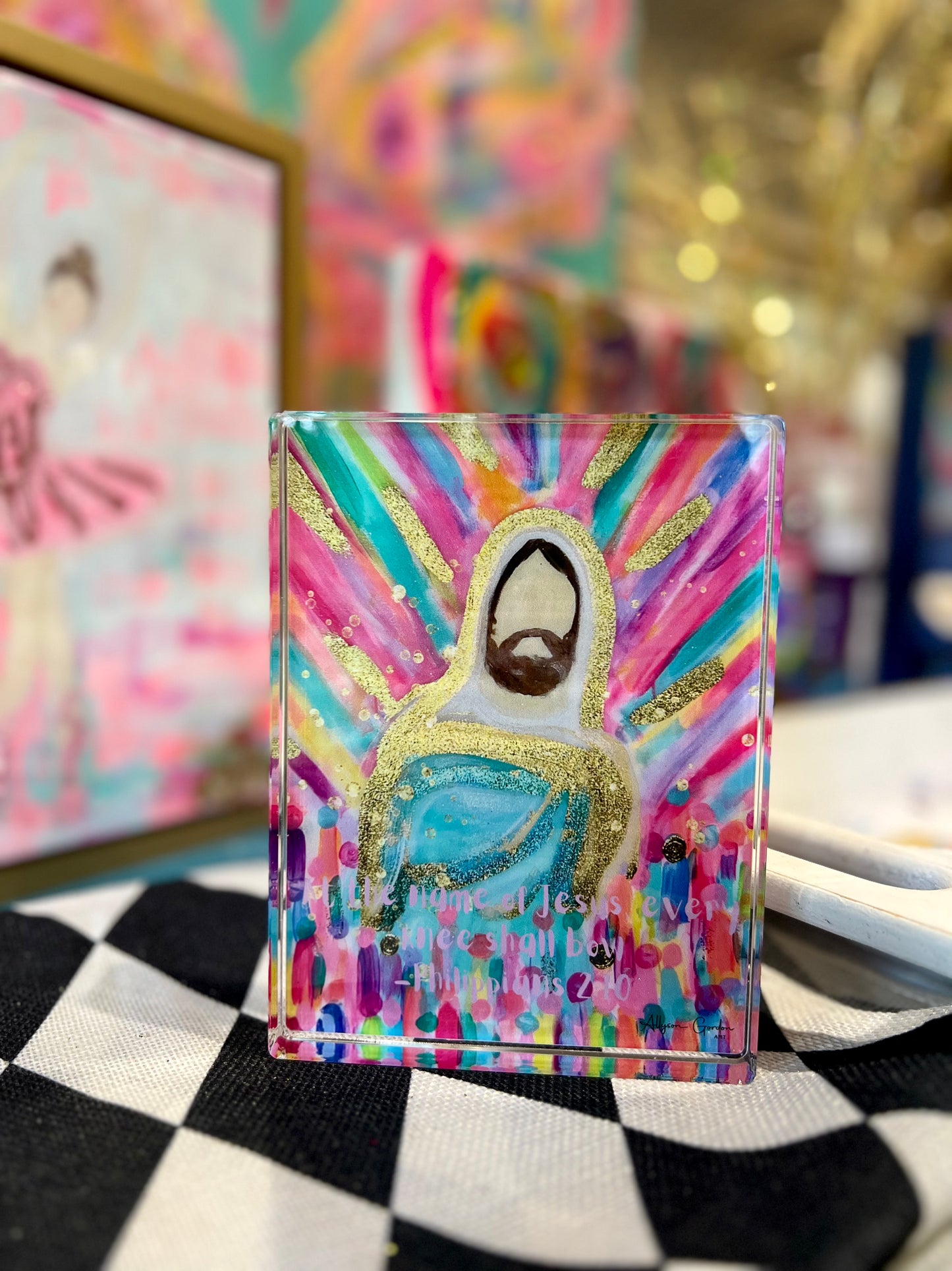 Acrylic block “Every knee shall bow”