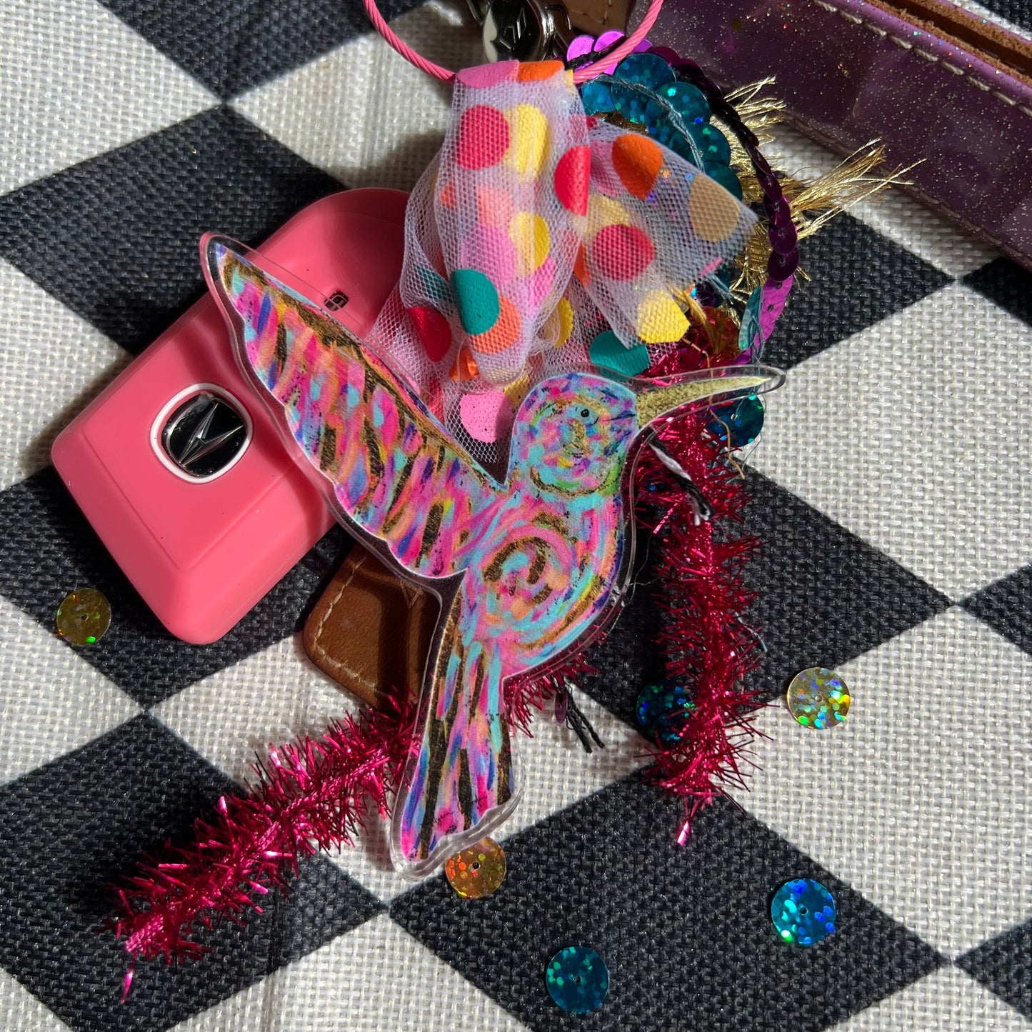 Colorful Hummingbird Acrylic Ornament/keychain