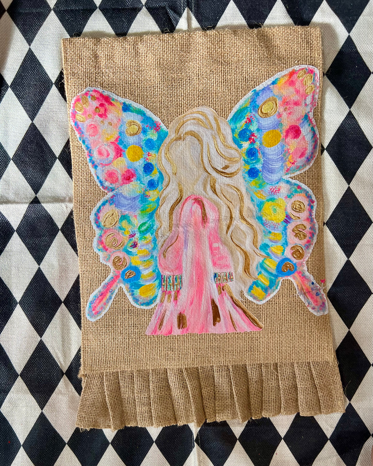 Dolly Dreams Burlap Garden Flag 🦋✨