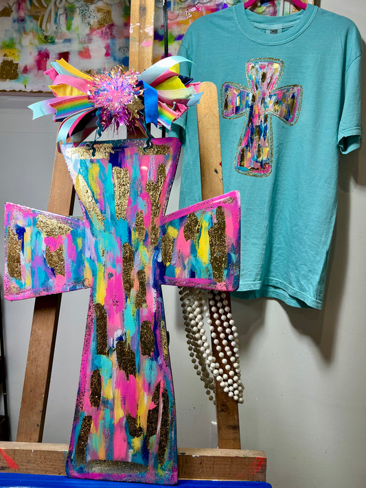 Hand Painted Cross T-shirt