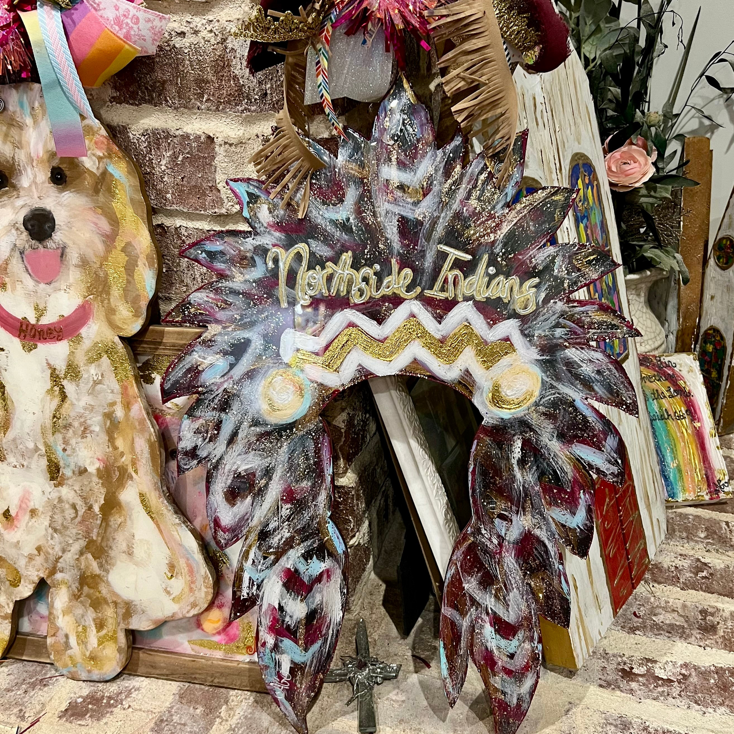 Indian headdress door hanger