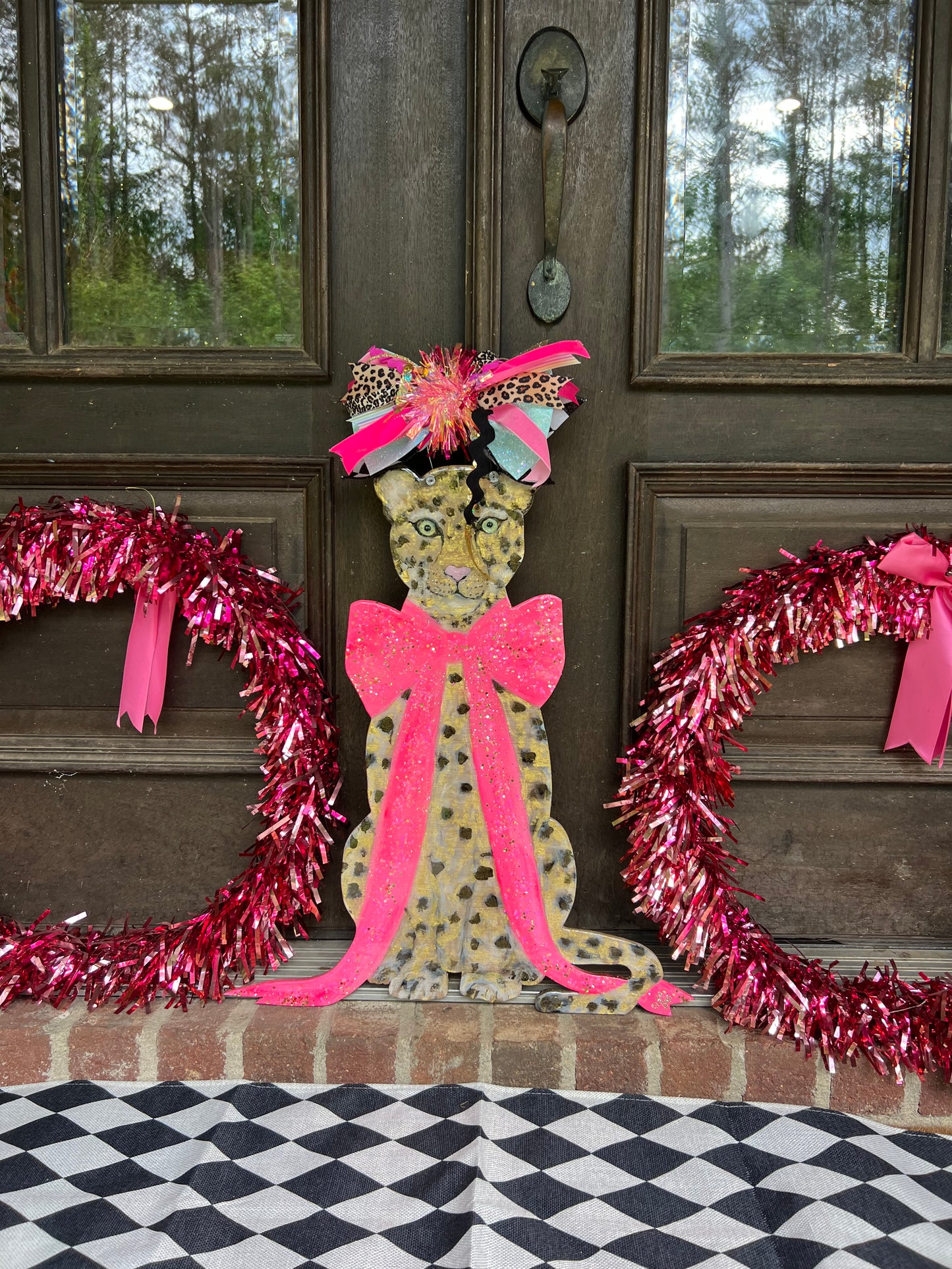 Leopard door hanger