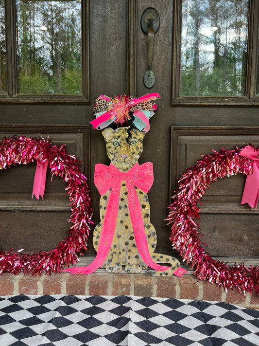 Leopard door hanger