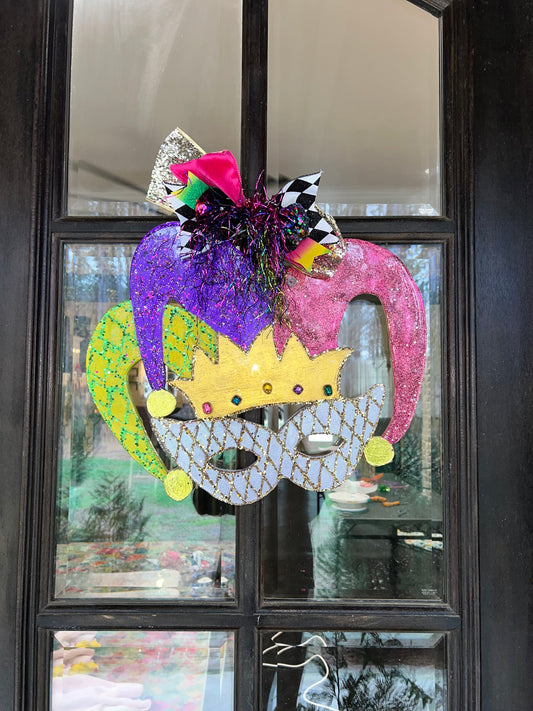 Mardi Gras Mask Door Hanger
