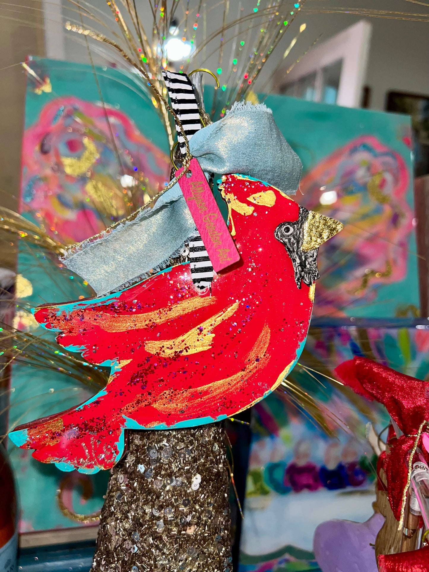 Red bird ornament