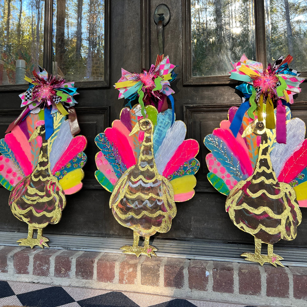“Fancy Feathers”Turkey Door Hanger